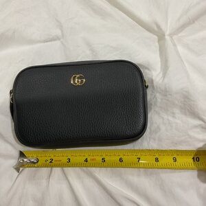 Gucci GG Marmont Black Leather Crossbody
